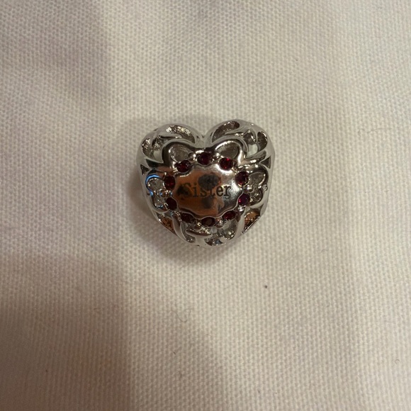Pandora Jewelry - Pandora Silver Ring with Red Heart Accents